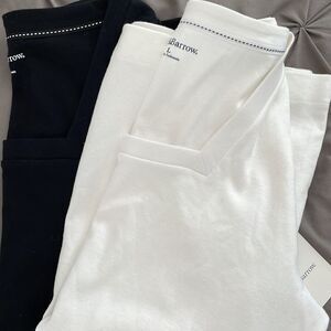NWT bundle 2 square neck T-shirts black and white women’s large